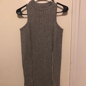 Cold shoulder sweater dress